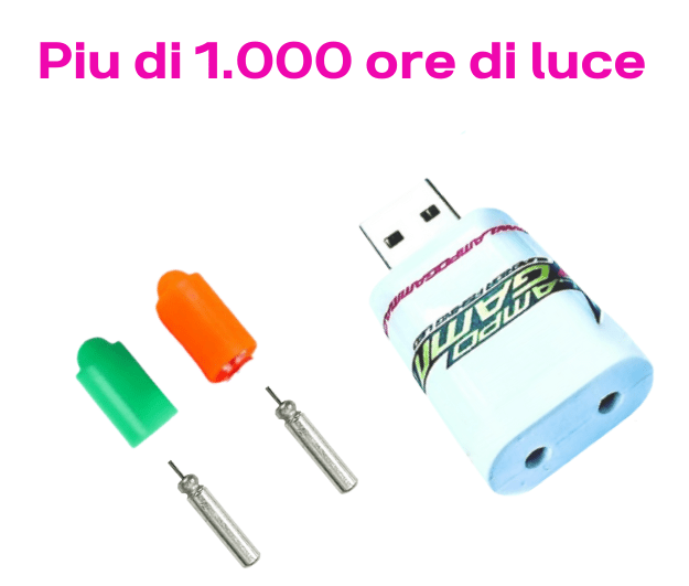 Lampo Gamma Kit 1 Carpodromo Mini Lampo Ø3mm Ricaricabile 1000 ore - Lampogamma Superleds