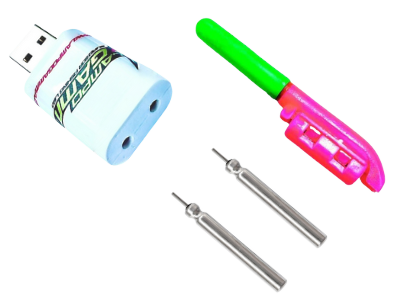 Lampo Gamma Supernova Tip Lamp con Avvisatore di Abboccata batteria JXP322 80 cicli di Ricarica