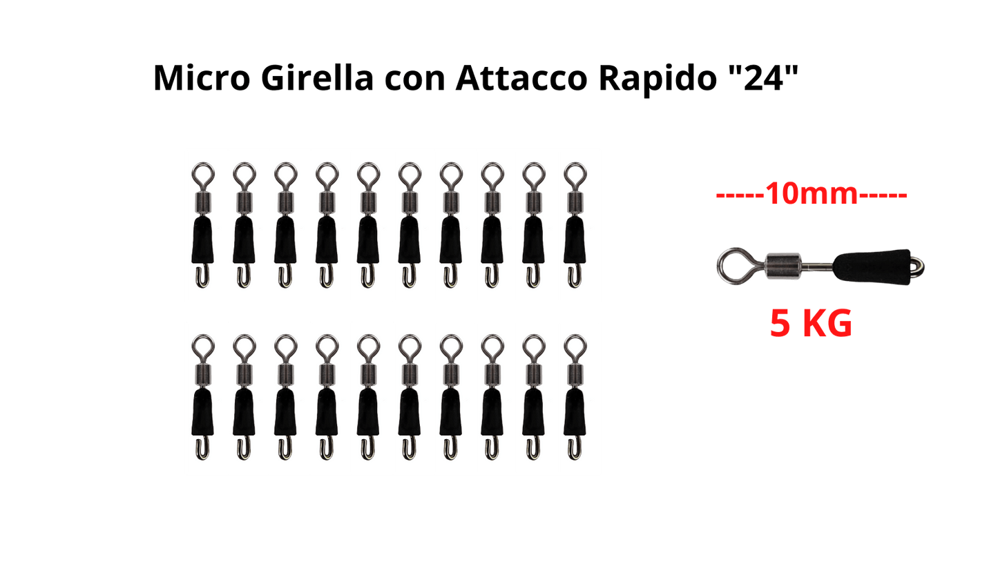 20 Pezzi Micro Girella con Attacco Rapido Semplice e Sicuro Misure 22 e 24 - Lampogamma Superleds