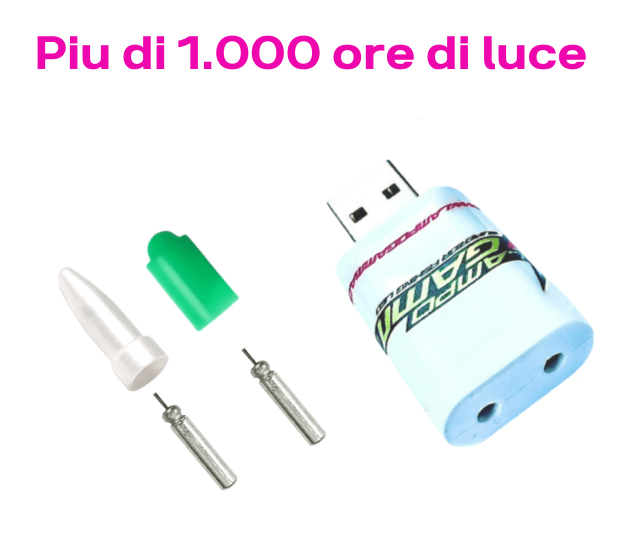 Lampo Gamma Kit 2 Carpodromo Mini Star Lampo Ø3mm Ricaricabile 1000 ore - Lampogamma Superleds