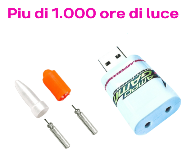 Lampo Gamma Kit 2 Carpodromo Mini Star Lampo Ø3mm Ricaricabile 1000 ore - Lampogamma Superleds
