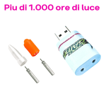 Lampo Gamma Kit 2 Carpodromo Mini Star Lampo Ø3mm Ricaricabile 1000 ore - Lampogamma Superleds